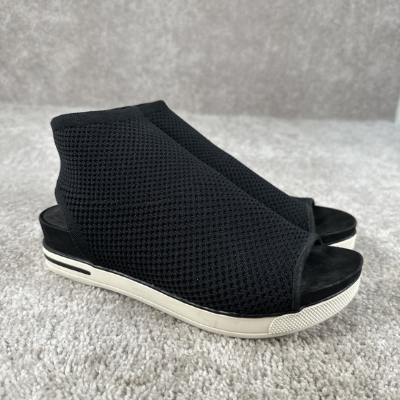 Eileen Fisher Shoes - Eileen Fisher Size 9 Black Stretch Knit Open Toe Wedge Sandals